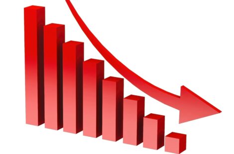 un graphique est en baisse